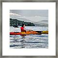 Kayaker On The Lake Framed Print