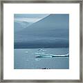 Kayakers At Jokulsarlon Framed Print