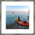Kayaks At The Dead Sea Framed Print