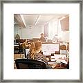 Keeping Each Other Updated On Business Developments Framed Print