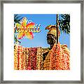 King Kamehameha Statue Draped With Leis Wide Post Card Framed Print