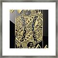 King Of Hearts In Gold On Black Framed Print