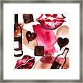 Kisses And Wine Framed Print