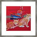 Kittens With Boat Framed Print