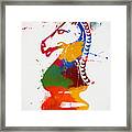 Knight Colorful Chess Piece Painting Framed Print