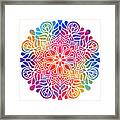 Kurama - Colorful Vibrant Rainbow Mandala Pattern Framed Print