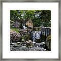Kyoto Gardens Waterfall Framed Print