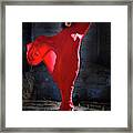 Lady In Red In Desolate Place 8 Framed Print