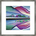 Lake George, Reflection - Modernist Abstract Landscape Painting Framed Print