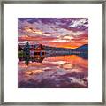 Lake House Sunrise Framed Print