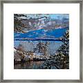 Lake Winter View Low Clouds Framed Print