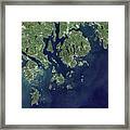 Landsat View Of Acadia National Park Framed Print