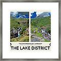 Langdale Waterfalls Cream Railway Poster Framed Print