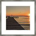 Lavallette Sunset Bay Beach Pier Framed Print