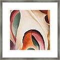 Leaf Motif No 2 - Colorful Modernist Abstract Nature Painting Framed Print