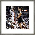 Lebron James And Tiago Splitter Framed Print