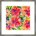 Lefthand Abstracts Series #2 Orange Floral Framed Print