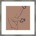 Legs - Line Drawing Latte Framed Print