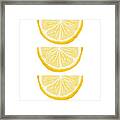 Lemon Wedges- Art By Linda Woods Framed Print