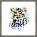Leopard Head Watercolor Framed Print