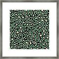 Leopard Pattern In Oatmeal On Rosemary Green Framed Print