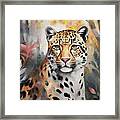 Leopard Portrait - 01896ti Framed Print