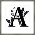 Letter A Monogram With Boston Terrier Dogs Framed Print