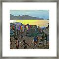 Life In The Fishing Village Framed Print