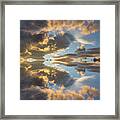 Light And Golden Clouds In The Blue Sky Framed Print