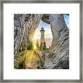 Lighthouse Crisp Point Sunset -2222 Framed Print