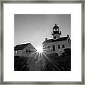 Lighthouse Sun Flare Framed Print