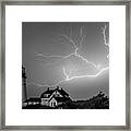 Lightning In Black N White Framed Print