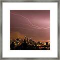 Lightning In Seattle Framed Print