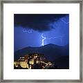 Lightning Over Potala Palace, Lhasa, 2007 Framed Print