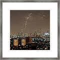 Lightning Strike In Kuala Lumpur, Malaysia Framed Print
