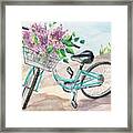 Lilacs In Basket Framed Print