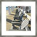 Line Of Adirondack Chairs Framed Print
