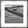 Lines On The Colorado Sand Dune Ridge Black And White Framed Print
