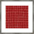Lines Pattern Modern Design - Red And White Framed Print