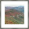Linville Gorge Wilderness With Peak Autumn Colors Aerial View Framed Print