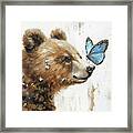 Little Bear And The Butterfly Framed Print