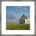 Little Schoolhouse On The Prairie - Kirkelie Township Schoolhouse Near Burlington Nd Framed Print