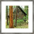 Log Cabin In The Woods Framed Print