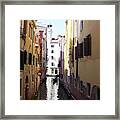 Lonely Waterway In Venice Framed Print