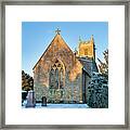 Long Compton Church In The Snow At Sunrise Framed Print