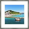 Looe Beach And Banjo Pier Cornwall Framed Print