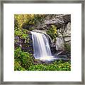 Looking Glass Falls In Autumn Framed Print