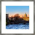 Looking Up River Corrib To Galway Cathedral Framed Print