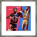 Los Angeles Lakers Jerry West And New York Knicks Walt Sports Illustrated Cover Framed Print