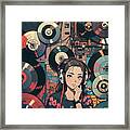 Lots Of Records And Women Framed Print